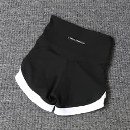 2024 New Color Contrast High Waist Sports Shorts Tight Elastic Peach Hip Training Fitness Yoga Hot Pants