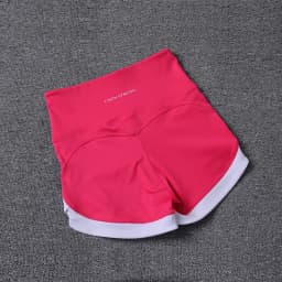 2024 New Color Contrast High Waist Sports Shorts Tight Elastic Peach Hip Training Fitness Yoga Hot Pants