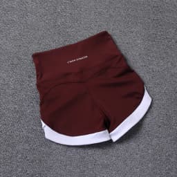 2024 New Color Contrast High Waist Sports Shorts Tight Elastic Peach Hip Training Fitness Yoga Hot Pants