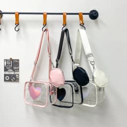 New Transparent PVC Fashion Women's Bag With Love Pattern Leisure Shoulder Bag Travel Belt Zero Wallet Versatile Crossbody Bag