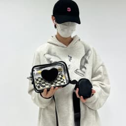 New Transparent PVC Fashion Women's Bag With Love Pattern Leisure Shoulder Bag Travel Belt Zero Wallet Versatile Crossbody Bag