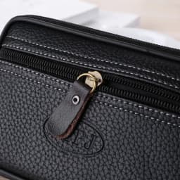 Men Multi-Function Mini Clutches Pu Leather Double Layer Zipper Phone Card Bag Classic Casual All-Match Daily Regular Clutches
