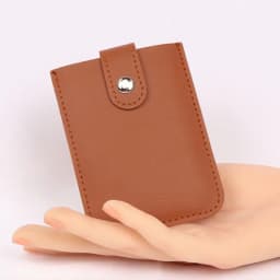 Pull-out Type Mini Card Wallet Creative 5 Card Pockets PU Leather Business Card Case Laminated Concealed ID Card Holder Women