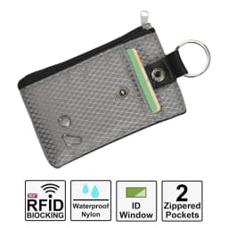 RFID portable coin purse Signal shielding anti-theft credit card swiping bag storage hanging for key kids chain earphone leather