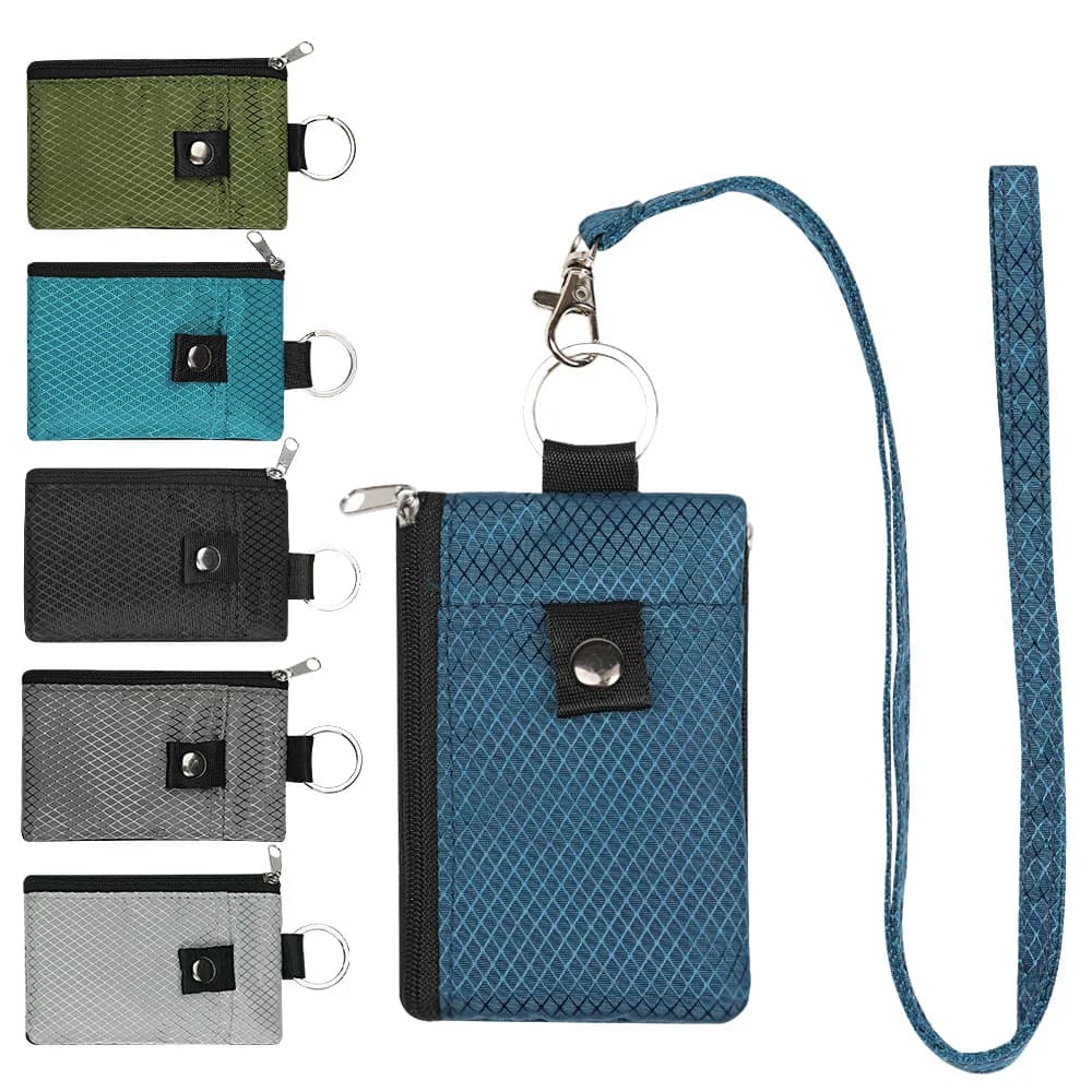 RFID portable coin purse Signal shielding anti-theft credit card swiping bag storage hanging for key kids chain earphone leather