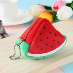 Kawaii Fruit Plush Coin Purse Girl Women Lipstick Bag Card Bags Keychain Zipper Coin Pouch Kids Mini Purse Kids Gift Cute Purse