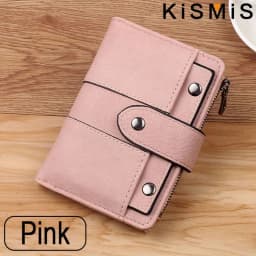 KISMIS Ladies New Style PU Leather Rivet Short Wallet Zipper Change Card Holder Women's Coin Purse Wallet Money Bag
