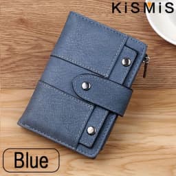 KISMIS Ladies New Style PU Leather Rivet Short Wallet Zipper Change Card Holder Women's Coin Purse Wallet Money Bag