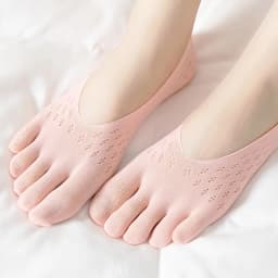 5 pairs Women Socks with Fingers Breathable Summer Ultra-thin Transparent Sock Invisible Elastic Boat Socks Comfortable Boat Sox