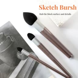 3Pcs Artist Blending Pen Washable Sketch Rubbing Sponge Brush Reusable Drawing Art Blenders Correcting Lightening & Highlight