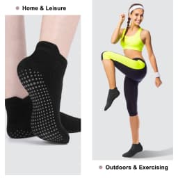 6 Pairs Women Short Socks Sports Cotton Anti Slip Slippers Fitness Training Protecting Heel Ear Short Sports Socks Silicon