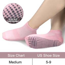 6 Pairs Women Short Socks Sports Cotton Anti Slip Slippers Fitness Training Protecting Heel Ear Short Sports Socks Silicon