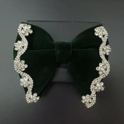 Retro Rhinestone Velvet Bow Tie British Men's Business Banquet Concert Dress Suit Shirt Accessories Original Devise Jewelry Gift
