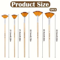 5/15/25pcs Fan Paint Brushes, Oil Acrylic Paint Brushes Nylon Hair Watercolor Fan Artist Brushes for Acrylic Watercolor Painting