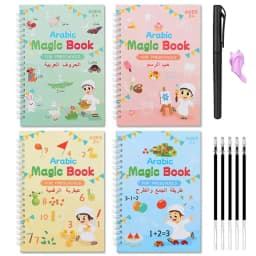Kids Arabic Copybooks With Pen Practic Reusable Magical Writing Book Free Wiping Children Handwriting Early Learn