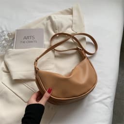 New Women's Black Crossbody Bag Underarm Bag PU Classic Fashion Versatile Solid Color Shoulder Bag Large Capacity Dumpling Bag
