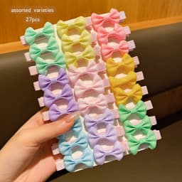 30 colored random bow fabric hair clips suitable for daily use as hair accessories