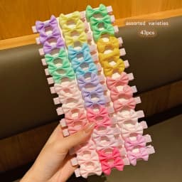 30 colored random bow fabric hair clips suitable for daily use as hair accessories