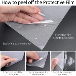 Frosted Window Privacy Film Heat Control UV Blocking, Static Cling Non-Adhesive Reusable Door coverings for Bathroom Home Office