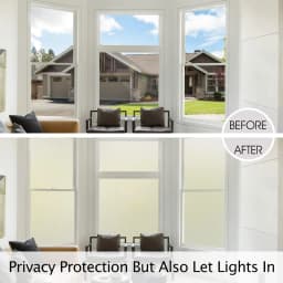 Frosted Window Privacy Film Heat Control UV Blocking, Static Cling Non-Adhesive Reusable Door coverings for Bathroom Home Office