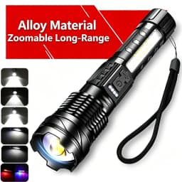 High Strong Power Led Flashlights 2000LM Tactical Torch with Display Light USB Charging Camping Fishing Emergency Zoom Lantern