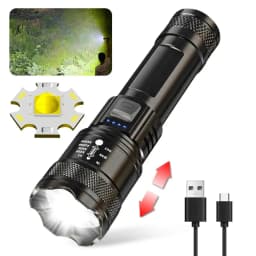 High Strong Power Led Flashlights 2000LM Tactical Torch with Display Light USB Charging Camping Fishing Emergency Zoom Lantern