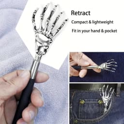 Portable Extendable Back Scratcher Stainless Steel Telescoping Back Scratcher for Both Human and Pets Extendable Back Massager