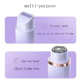 Electric Shaver, Portable Hair Removal Device, Rechargeable Electric Shaver, Painless 2-in-1 Dual Head Shaver