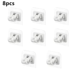 Set of 2/4/8 Self Adhesive Hooks Punch-free Curtain Rod Clip Hook Window Curtains Wall Hanging Holder Household Clamp Fixed Clip