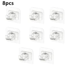 Set of 2/4/8 Self Adhesive Hooks Punch-free Curtain Rod Clip Hook Window Curtains Wall Hanging Holder Household Clamp Fixed Clip