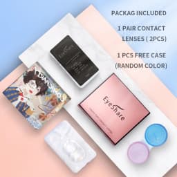 EYESHARE NEW 1pair Gray Contact Lens for Eyes Hybrid Natural Colorful Lenses 14.2mm Colorful Eyes Lenses Cosmetic Yearly Use