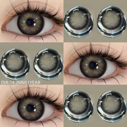EYESHARE NEW 1pair Gray Contact Lens for Eyes Hybrid Natural Colorful Lenses 14.2mm Colorful Eyes Lenses Cosmetic Yearly Use