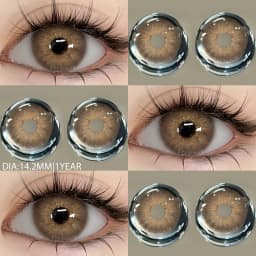 EYESHARE NEW 1pair Gray Contact Lens for Eyes Hybrid Natural Colorful Lenses 14.2mm Colorful Eyes Lenses Cosmetic Yearly Use