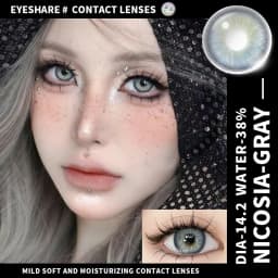 EYESHARE NEW 1pair Gray Contact Lens for Eyes Hybrid Natural Colorful Lenses 14.2mm Colorful Eyes Lenses Cosmetic Yearly Use