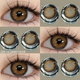 EYESHARE NEW 1pair Gray Contact Lens for Eyes Hybrid Natural Colorful Lenses 14.2mm Colorful Eyes Lenses Cosmetic Yearly Use
