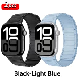 Magnetic Loop Strap for Apple Watch Bands 46mm 44mm 40mm 45mm 41mm 42mm Silicone Bracelet iWatch Series 12 11 10 9 SE Ultra 4 3