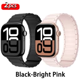 Magnetic Loop Strap for Apple Watch Bands 46mm 44mm 40mm 45mm 41mm 42mm Silicone Bracelet iWatch Series 12 11 10 9 SE Ultra 4 3