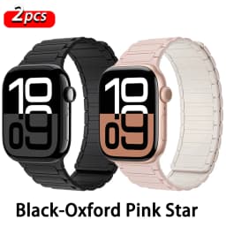 Magnetic Loop Strap for Apple Watch Bands 46mm 44mm 40mm 45mm 41mm 42mm Silicone Bracelet iWatch Series 12 11 10 9 SE Ultra 4 3