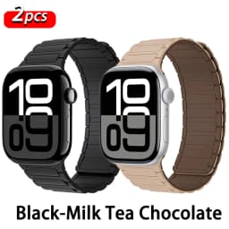 Magnetic Loop Strap for Apple Watch Bands 46mm 44mm 40mm 45mm 41mm 42mm Silicone Bracelet iWatch Series 12 11 10 9 SE Ultra 4 3