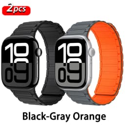 Magnetic Loop Strap for Apple Watch Bands 46mm 44mm 40mm 45mm 41mm 42mm Silicone Bracelet iWatch Series 12 11 10 9 SE Ultra 4 3