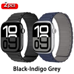 Magnetic Loop Strap for Apple Watch Bands 46mm 44mm 40mm 45mm 41mm 42mm Silicone Bracelet iWatch Series 12 11 10 9 SE Ultra 4 3