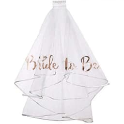 PESENAR Rose Gold Print Bride to Be Veil for Bachelorette Party Supplies Bridal Shower Wedding Decorations