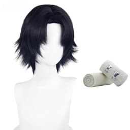 Amine Chrollo Lucilfer Cosplay Wigs 30cm Black Wig Heat Resistant Synthetic Hair Halloween Party Wigs