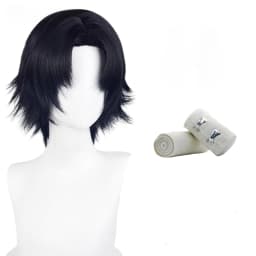 Amine Chrollo Lucilfer Cosplay Wigs 30cm Black Wig Heat Resistant Synthetic Hair Halloween Party Wigs