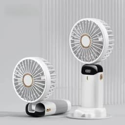 Portable Handheld Personal Rechargeable Fan LED Digital Display 90°Adjustable Rechargeable Fan , 5 Speed Wind Mini Aromatherapy