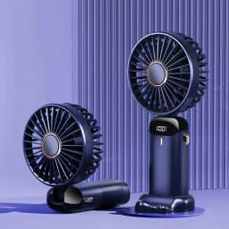 Portable Handheld Personal Rechargeable Fan LED Digital Display 90°Adjustable Rechargeable Fan , 5 Speed Wind Mini Aromatherapy
