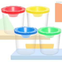 Multifunctional Pen Washing Bucket Watercolor Paint Painted Art Pen Washing Cup Plastic Transparent Painting Pen Washing Cup