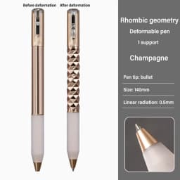 Metal Geometric Deformation Neutral Pen Decompression Intersting Shape Change Gel Pen Student Writing Anamorphic Pen Gift