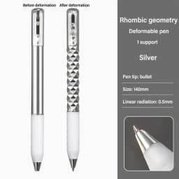 Metal Geometric Deformation Neutral Pen Decompression Intersting Shape Change Gel Pen Student Writing Anamorphic Pen Gift