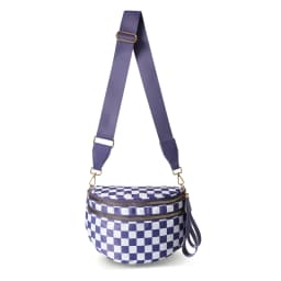 DOYOGI Black and White Checkered Spacious Bum Bag Crossbody Bags for Women Nylon Travel Essentials Mommy Bag Diaper Bag for Mom